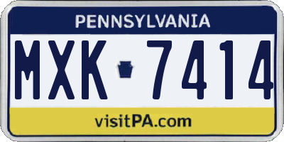 PA license plate MXK7414