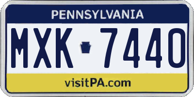 PA license plate MXK7440