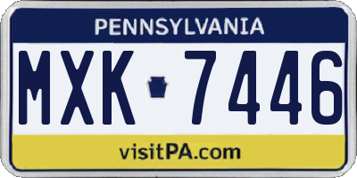 PA license plate MXK7446