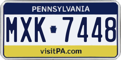 PA license plate MXK7448