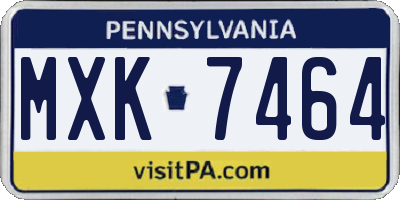 PA license plate MXK7464
