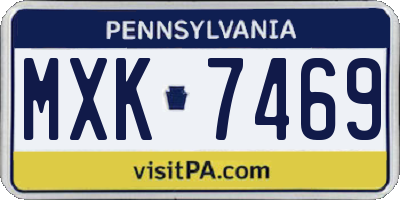 PA license plate MXK7469