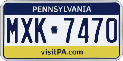 PA license plate MXK7470