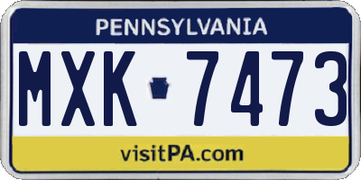 PA license plate MXK7473