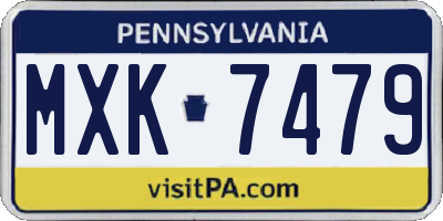 PA license plate MXK7479