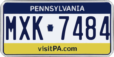 PA license plate MXK7484
