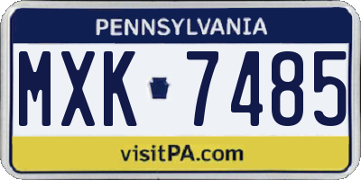 PA license plate MXK7485