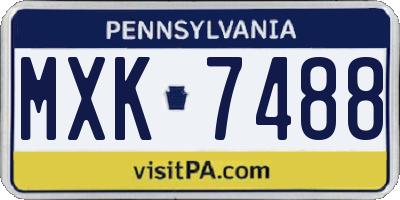 PA license plate MXK7488