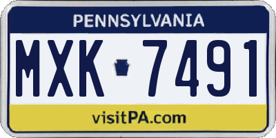 PA license plate MXK7491
