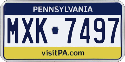PA license plate MXK7497