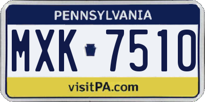 PA license plate MXK7510