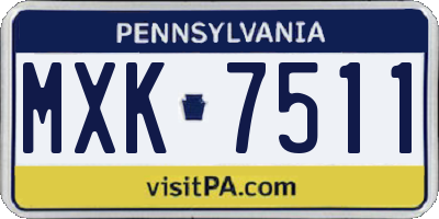 PA license plate MXK7511
