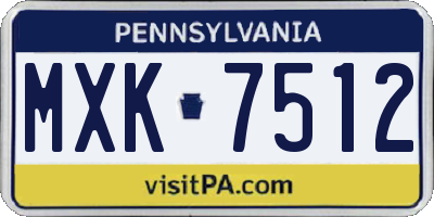 PA license plate MXK7512