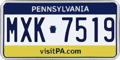 PA license plate MXK7519