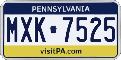 PA license plate MXK7525