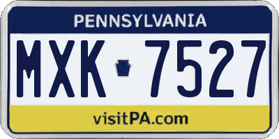 PA license plate MXK7527
