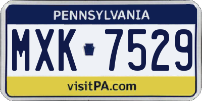 PA license plate MXK7529