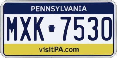 PA license plate MXK7530