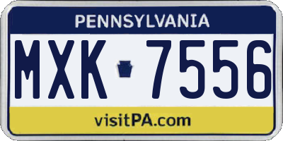 PA license plate MXK7556
