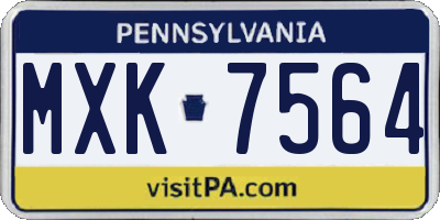 PA license plate MXK7564