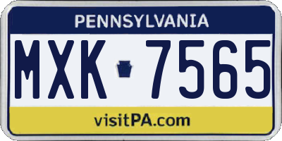 PA license plate MXK7565