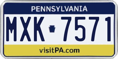 PA license plate MXK7571
