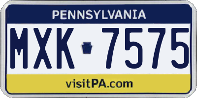 PA license plate MXK7575