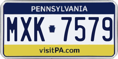 PA license plate MXK7579