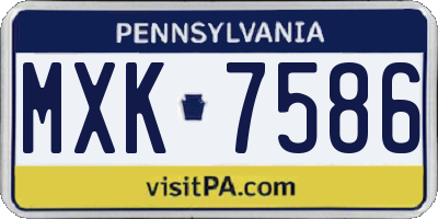 PA license plate MXK7586