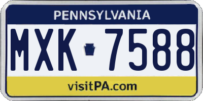 PA license plate MXK7588