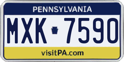 PA license plate MXK7590