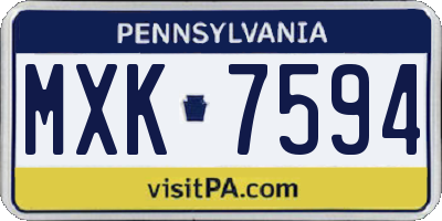 PA license plate MXK7594