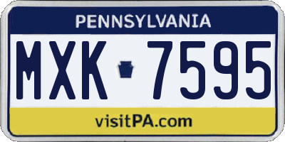 PA license plate MXK7595