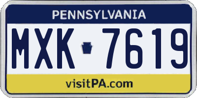PA license plate MXK7619
