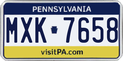 PA license plate MXK7658
