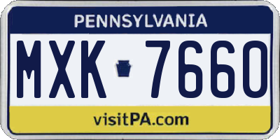 PA license plate MXK7660