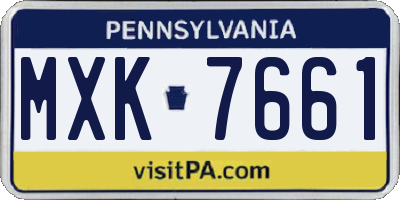 PA license plate MXK7661