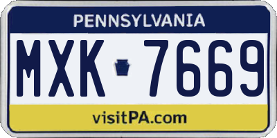 PA license plate MXK7669