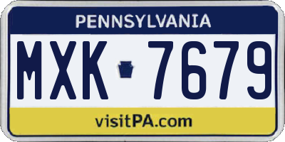 PA license plate MXK7679