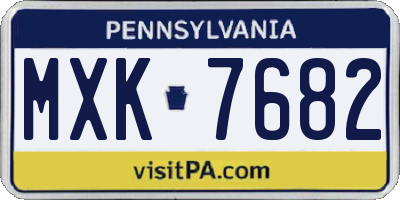 PA license plate MXK7682
