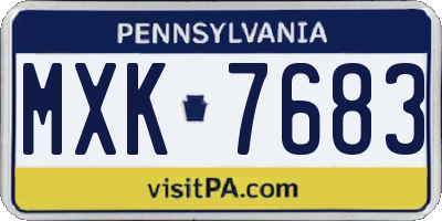 PA license plate MXK7683