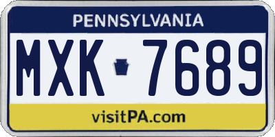 PA license plate MXK7689
