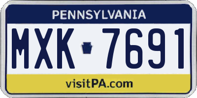 PA license plate MXK7691