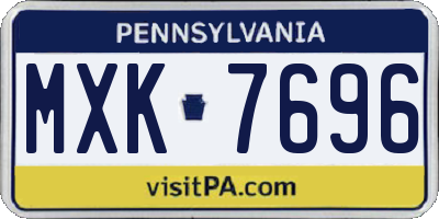 PA license plate MXK7696