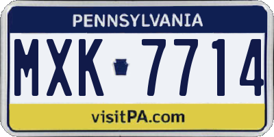 PA license plate MXK7714