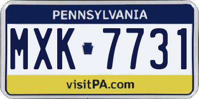 PA license plate MXK7731