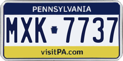 PA license plate MXK7737