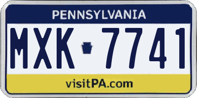 PA license plate MXK7741