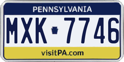 PA license plate MXK7746