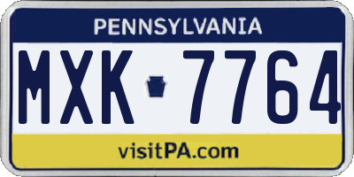 PA license plate MXK7764